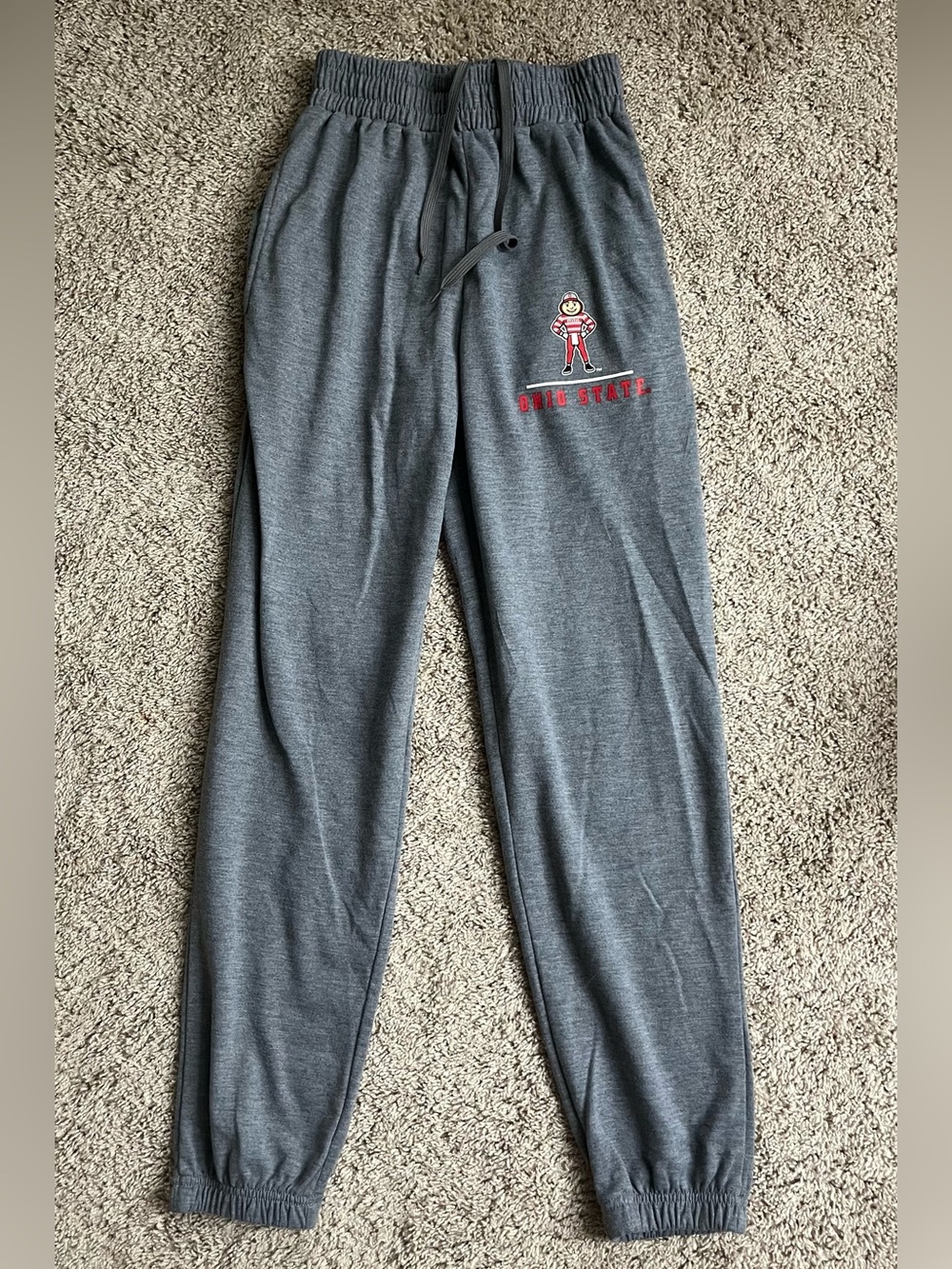 Pro Edge Gray Men's Jogger Sweatpants with Red Logo Accent